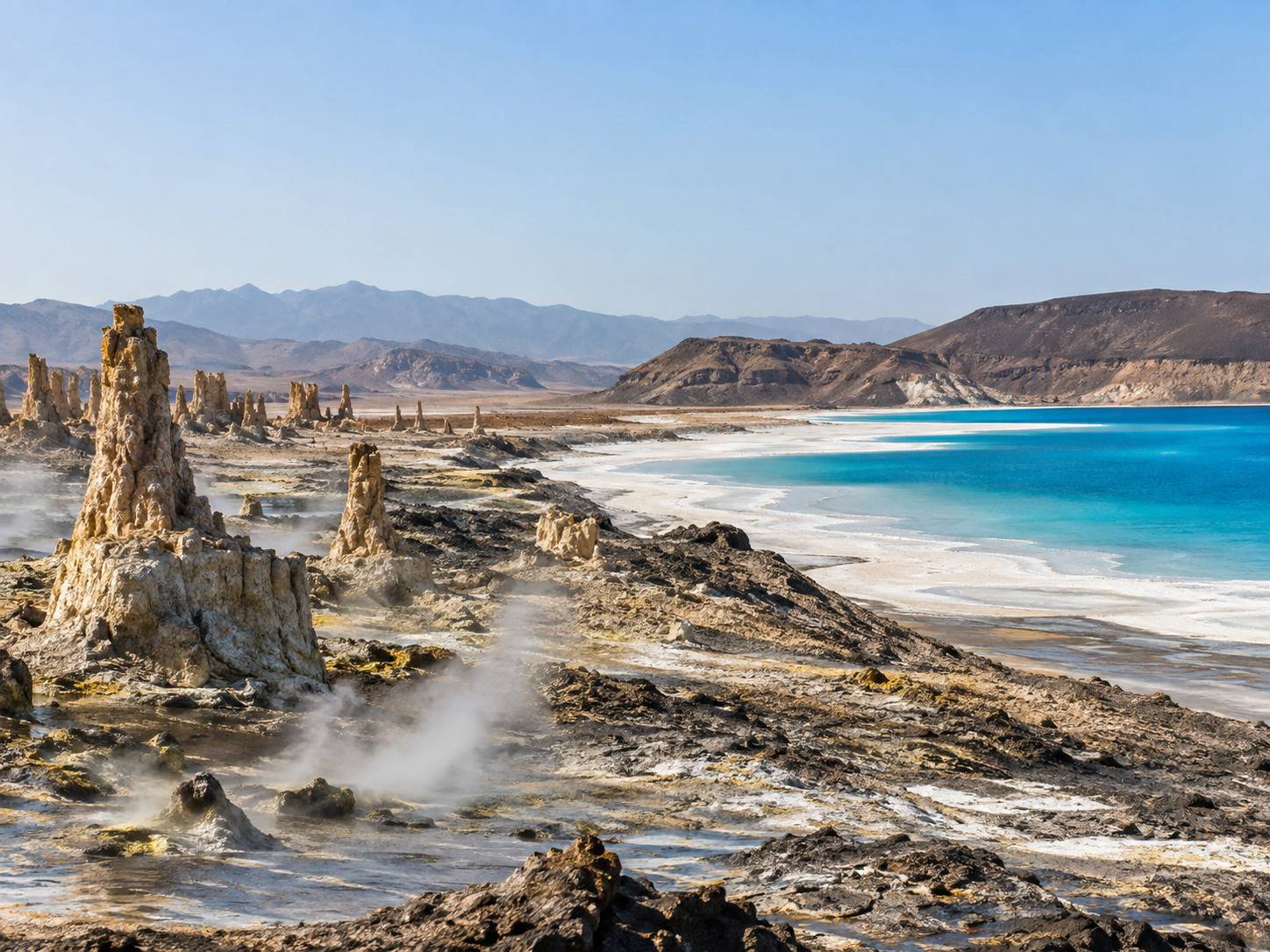 Djibouti Geothermal Steam Chimneys